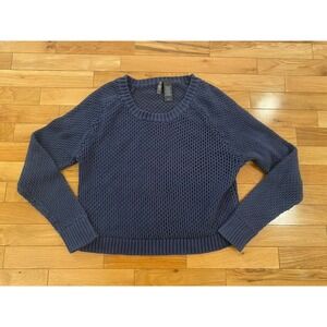 Bisou Bisou Michele Bohbot Blue Knit Sweater Small S Pullover
